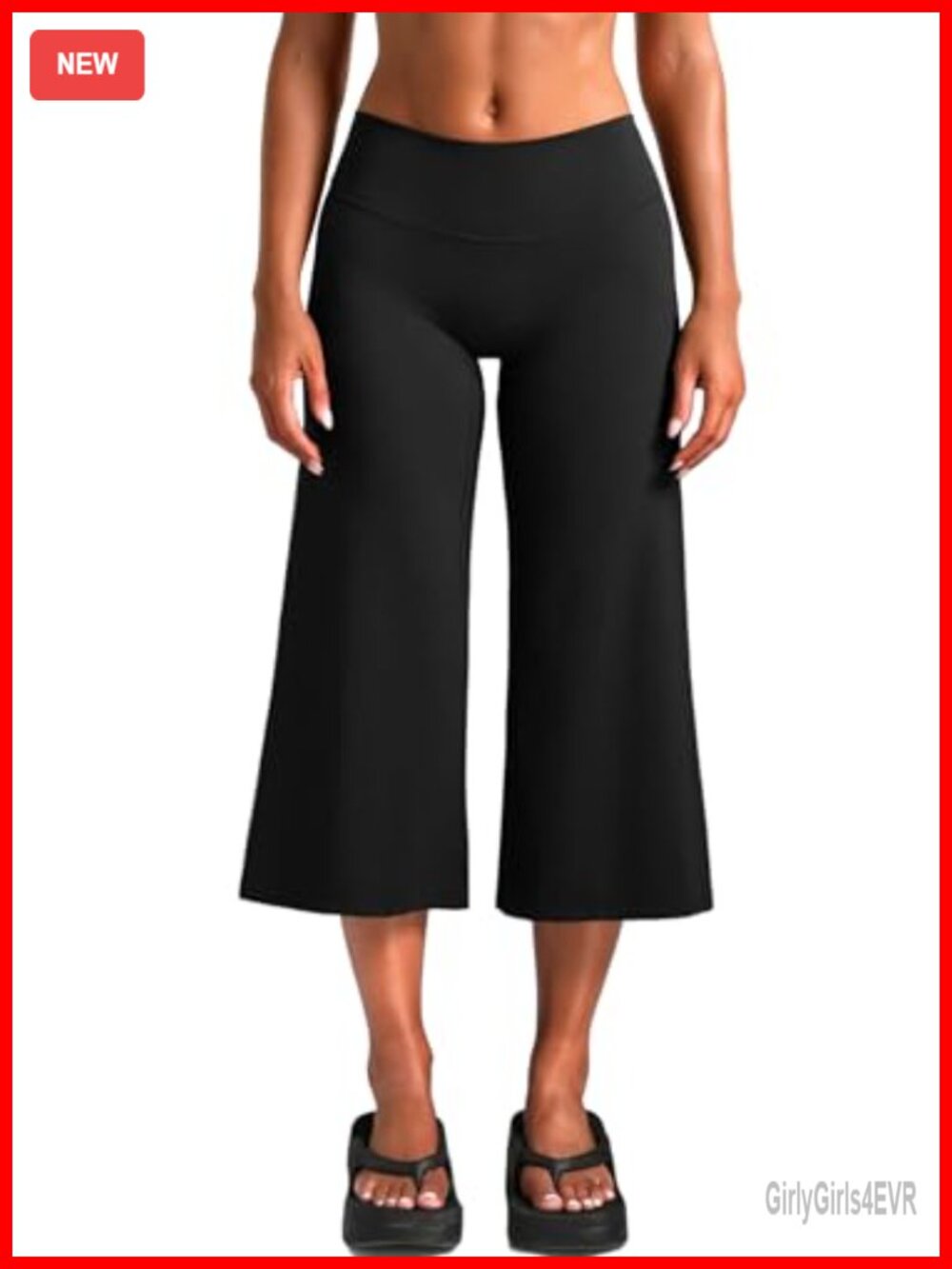 Straight Wide Leg Capris Yoga Pants Workout Gym Leggings